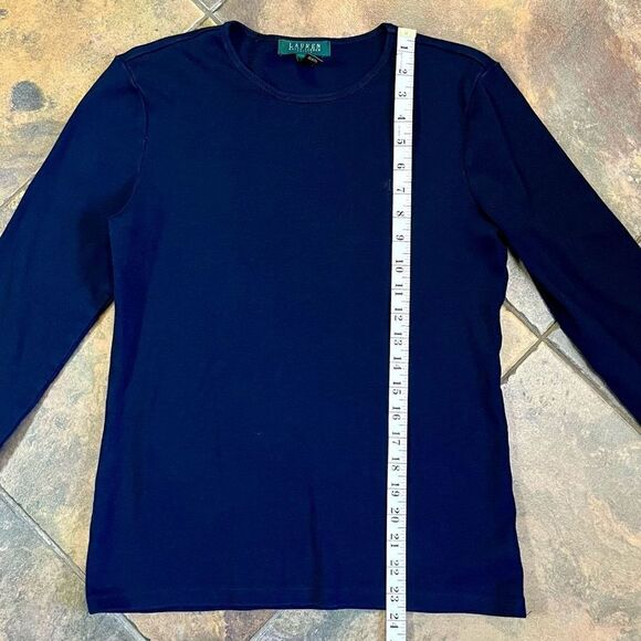 Lauren Ralph Lauren Blue Crew Neck Sweater PL - Picture 5 of 11